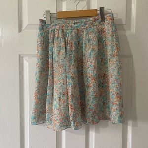 J Crew Soiree 100% Silk Floral Skirt
